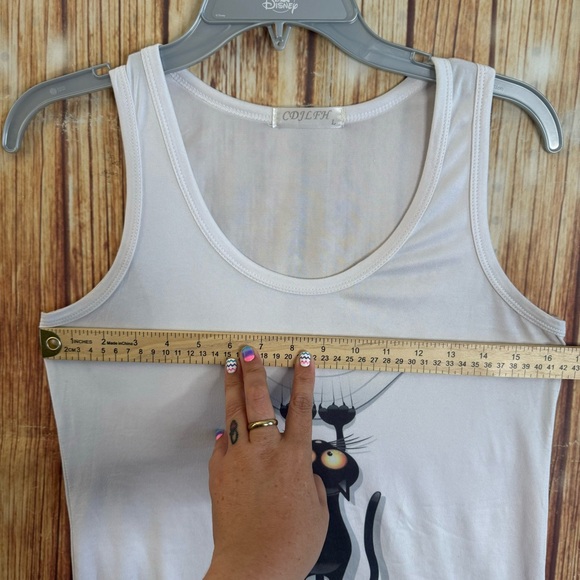 CDJLFH Women’s Casual Cat Print Sleeveless Round Neck Top Size Large - Picture 7 of 9